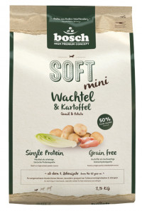 Bosch Soft Mini полувлажный корм для собак с перепелкой и картофелем - 2,5 кг