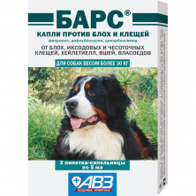 Барс капли против блох и клещей для собак более 30 кг 1 ш