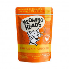 Влажный корм Meowing Heads Paw Lickin’ Chicken для кошек и котят с индейкой, говядиной и курицей - 0,100 кг