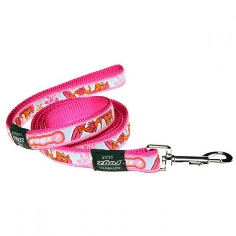 Поводок Rogz удлиненный для собак средних пород розовый 1,8 м