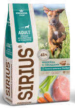 Sirius сухой корм для собак крупных пород индейка с овощами - 15 кг
