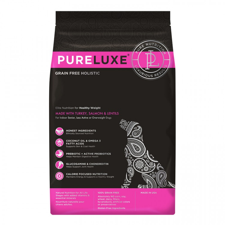 Сухой корм PureLuxe для нормализации веса у собак с индейкой, лососем и чечевицей 1.81 кг