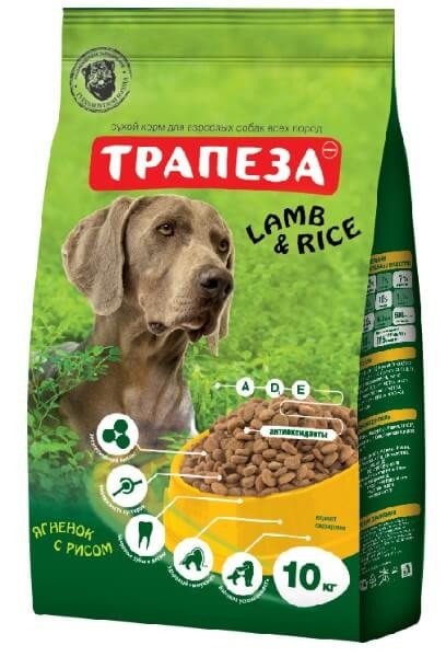Трапеза сухой корм для собак с ягненком и рисом - 10 кг
