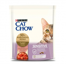 Сухой корм Purina Cat Chow Adult Sensitive для кошек с чувствительным пищеварением с лососем и домашней птицей - 400 г