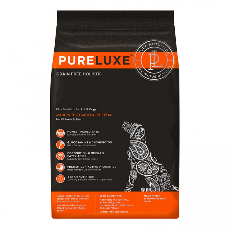 Сухой корм PureLuxe для взрослых собак с лососем и горошком 10.89 кг