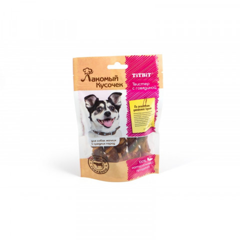 TitBit Лакомый кусочек твистер с говядиной 5 шт