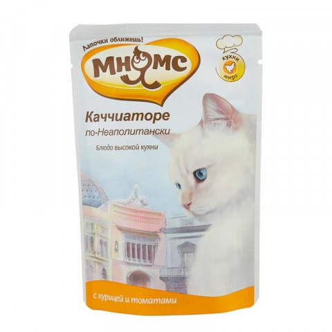 Мнямс паучи Каччиаторе по-Неаполитански с курицейи томатами для кошек - 85 г