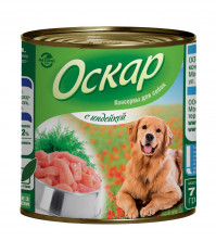 Оскар влажный корм для собак с индейкой - 750 г