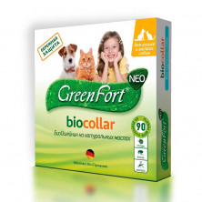 GreenFort NEO БиоОшейник для кошек и мелких собак , от клещей, блох, вшей, власоедов, комаров, слепней 40 см