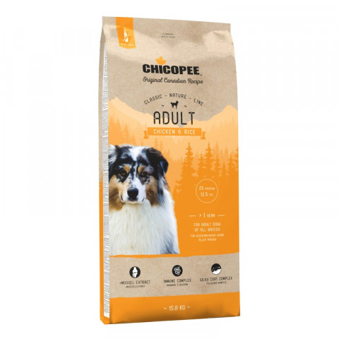 Chicopee CNL Adult Chicken & Rice сухой корм для взрослых собак всех пород с курицей и рисом - 15 кг