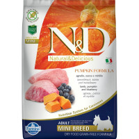 Farmina N&D Dog GF Pumpkin lamb & blueberry adult mini с ягненком, черникой и тыквой для взрослых собак мелких пород - 7 кг