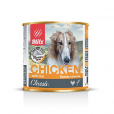 Влажный корм Blitz Adult Dog для взрослых собак с курицей и рисом в консервах - 750 г
