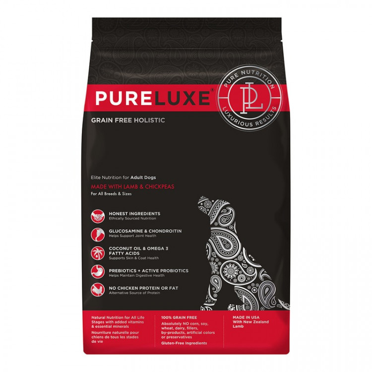 Сухой корм PureLuxe для взрослых собак с ягненком и нутом 10.89 кг