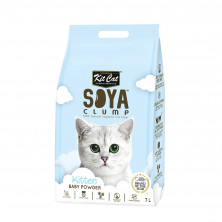 Kit Cat SoyaClump Soybean Litter Baby Powder соевый биоразлагаемый комкующийся наполнитель для котят с ароматом детской присыпки - 7 л