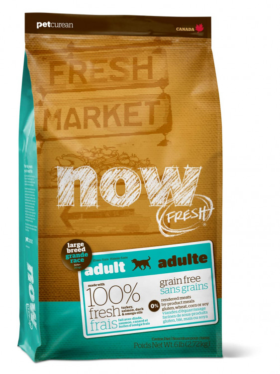 NOW Fresh Large Breed Grain Free сухой беззерновой корм для взрослых собак крупных пород с индейкой, уткой и овощами - 11.3 кг