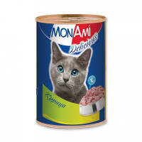 MonAmi влажный корм для взрослых кошек любых пород с цыпленком - 0,35 кг