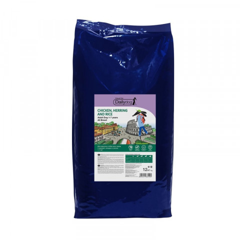 Dailydog Adult All Breed сухой корм для взрослых собак всех пород с курицей, сельдью и рисом 12 кг