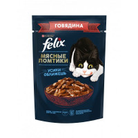 Felix 75 г пауч консервы для кошек мясные ломтики с говядиной 1х26