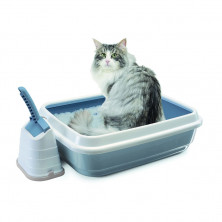 Туалет Imac Duo для кошек с бортом и совком пепельно-синий - 59х40х28 см. 1 ш