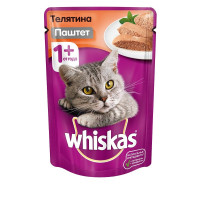 Whiskas паучи для взрослых кошек с мясным паштетом из телятины - 85 г