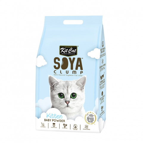 Kit Cat SoyaClump Soybean Litter Baby Powder соевый биоразлагаемый комкующийся наполнитель для котят с ароматом детской присыпки - 14 л и 7 л