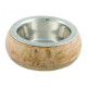 Миска Trixie для собак с деревянной рамкой стальная 0,45 л/?16 см