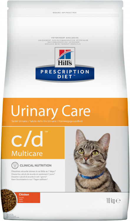 Hill's Prescription Diet c/d Multicare Urinary Care сухой диетический корм для кошек для поддержания здоровья мочевыводящих путей с курицей - 10 кг