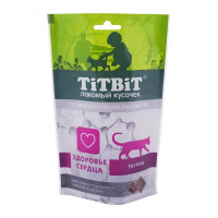 TiTBiT Хрустящие подушечки для кошек с мясом индейки для здоровья сердца - 60 г