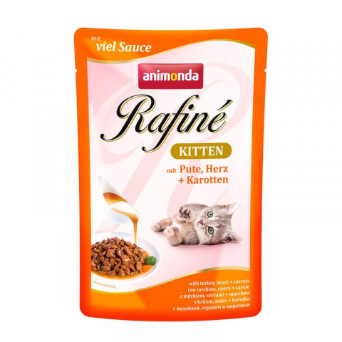Animonda Паучи Rafine Soupe Kitten с индейкой, сердцем и морковью для котят 100 г