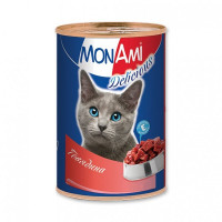 MonAmi влажный корм для взрослых кошек любых пород с говядиной - 0,35 кг
