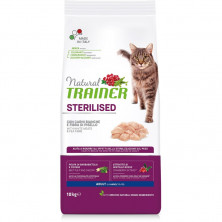 Сухой корм Trainer Natural Sterilised для взрослых стерилизованных кошек с белым мясом - 10 кг