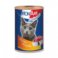 MonAmi влажный корм для взрослых кошек любых пород с мясным ассорти - 0,35 кг