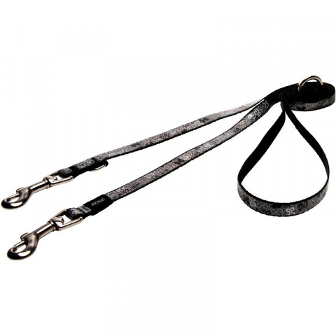 Rogz перестежка для собак средних пород, 100-130-160 см, HLM12Z, черная с серым