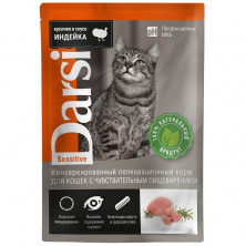 Darsi Sensitive влажный корм для кошек с чувствительным пищеварением с индейкой 85 г