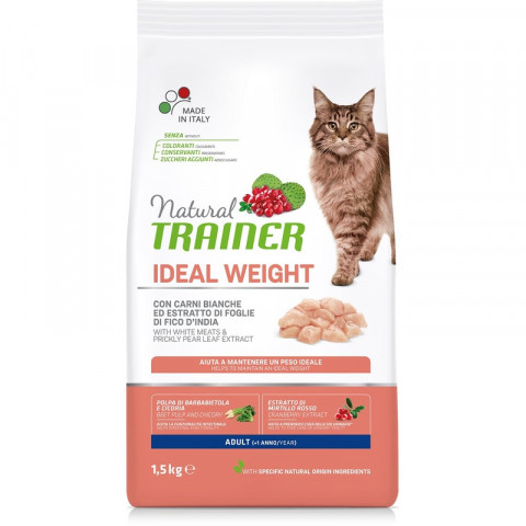 Сухой корм Trainer Natural Ideal Weight для взрослых кошек с избыточным весом с белым мясом - 1,5 кг