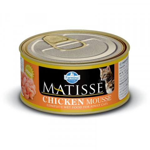Консервы Farmina Matisse Chicken Mousse полнорационное питание для кошек мусс с курицей (не содержит красителей и консервантов) - 85 гр х 24 шт