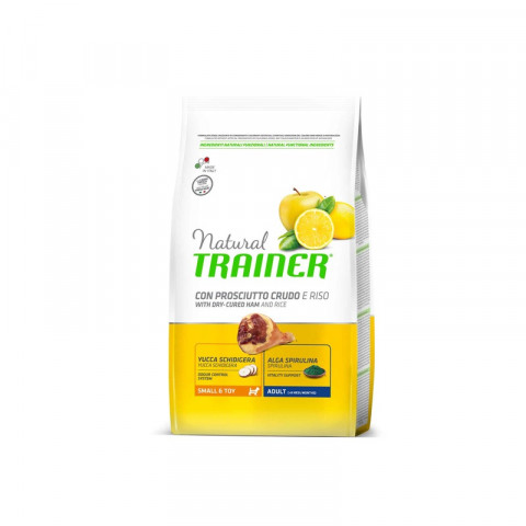 Trainer Natural Small and Toy для взрослых собак мелких и миниатюрных пород с сыровяленой ветчиной и рисом - 7 кг