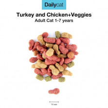 Dailycat Casual Line Adult Turkey, Chicken and Veggies корм для кошек с индейкой, курицей и овощами 3 кг