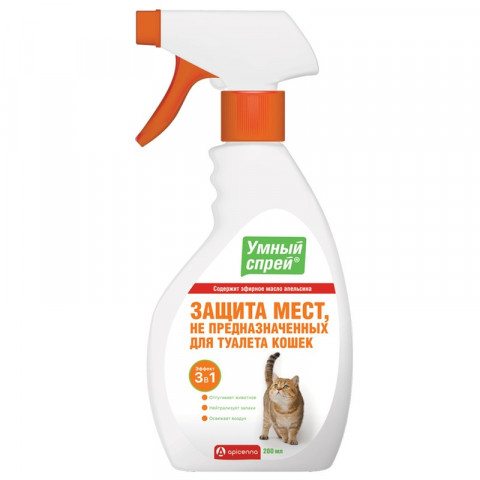 Apicenna Умный Спрей Защита мест, не предназначенных для туалета кошек - 200 мл 1 ш
