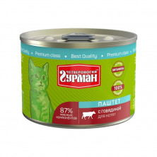 Влажный корм Четвероногий Гурман паштет для котят с говядиной - 190 г