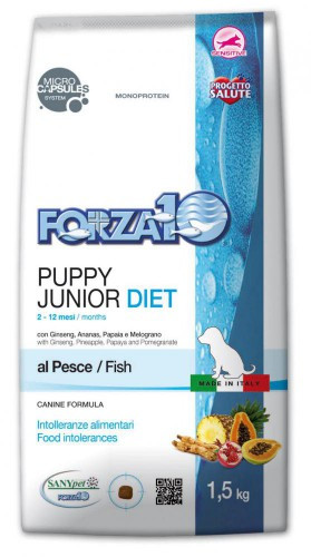 Forza10 Diet Диетический грипоаллергеный для щенков всех пород и собак в период беременности и лактации из рыбы - 1,5 кг