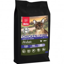 Blitz Holistic Cat Adult низкозерновой корм для взрослых кошек с курицей и рыбой - 5 кг