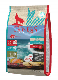 Genesis Pure Canada Blue Ocean Adult для взрослых собак всех пород с лососем, сельдью и курицей 907 гр