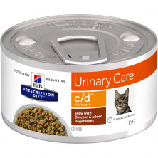 Влажный диетический корм в виде рагу для кошек Hill's Prescription Diet c/d Multicare, при профилактике мочекаменной болезни (мкб), с курицей и добавлением овощей - 82 г