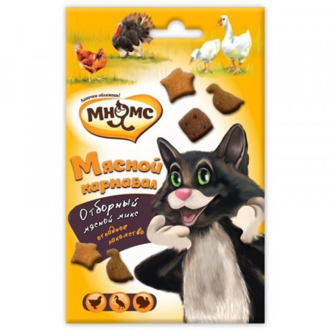 Мнямс Мясной карнавал (утка, индейка, курица) для кошек - 50 г