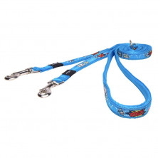 Поводок перестежка для собак ROGZ Fancy Dress S-11мм 2 м (Голубой HLM01BX)
