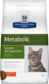 Hill's Prescription Diet Metabolic Weight Management сухой диетический корм для кошек для достижения и поддержания оптимального веса с курицей - 4 кг
